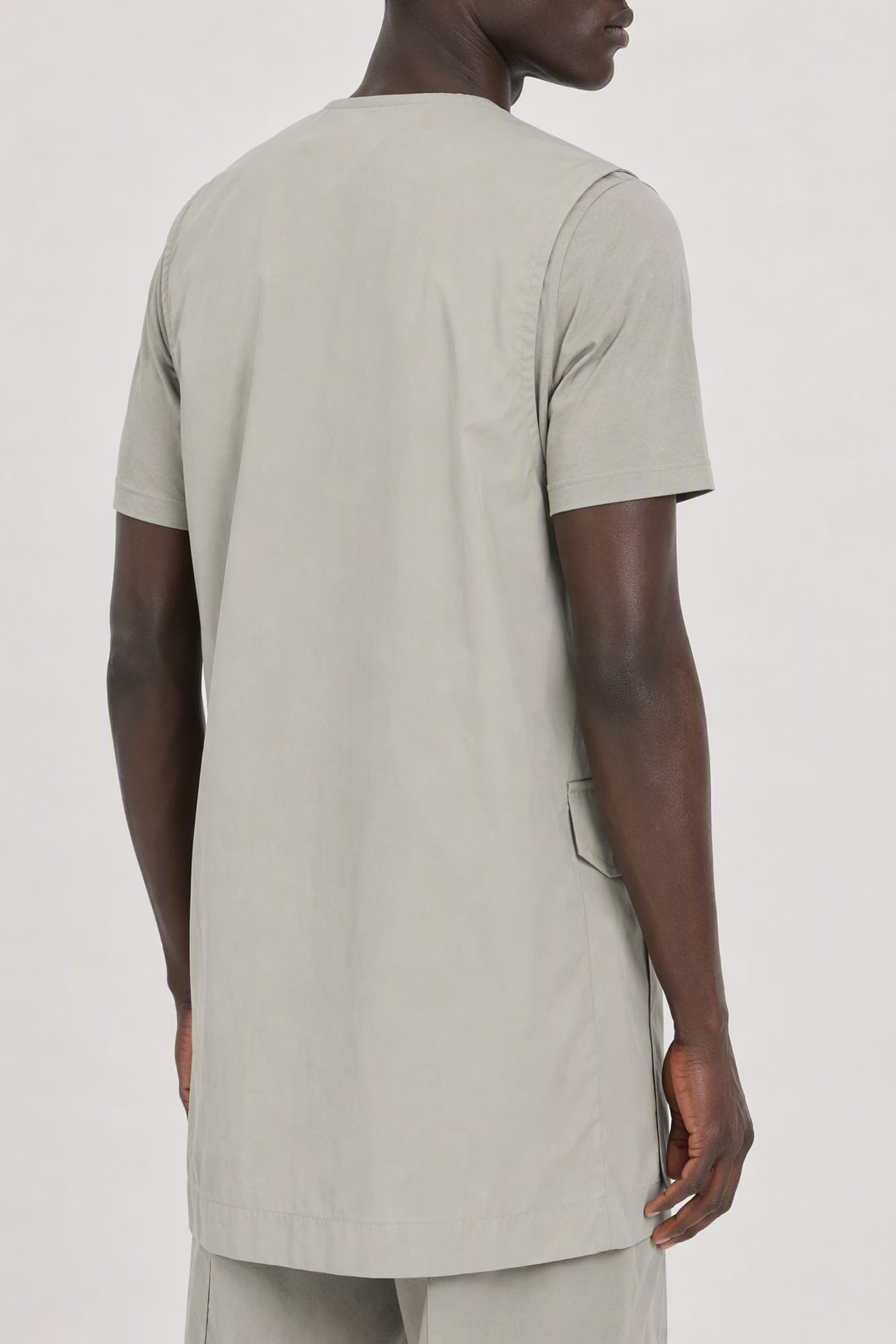 Rick Owens Mens Simplified Blixa Vest in Dark Pearl