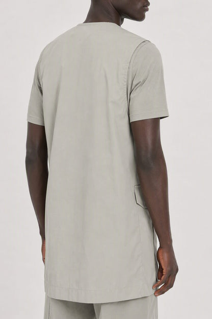Rick Owens Mens Simplified Blixa Vest in Dark Pearl back