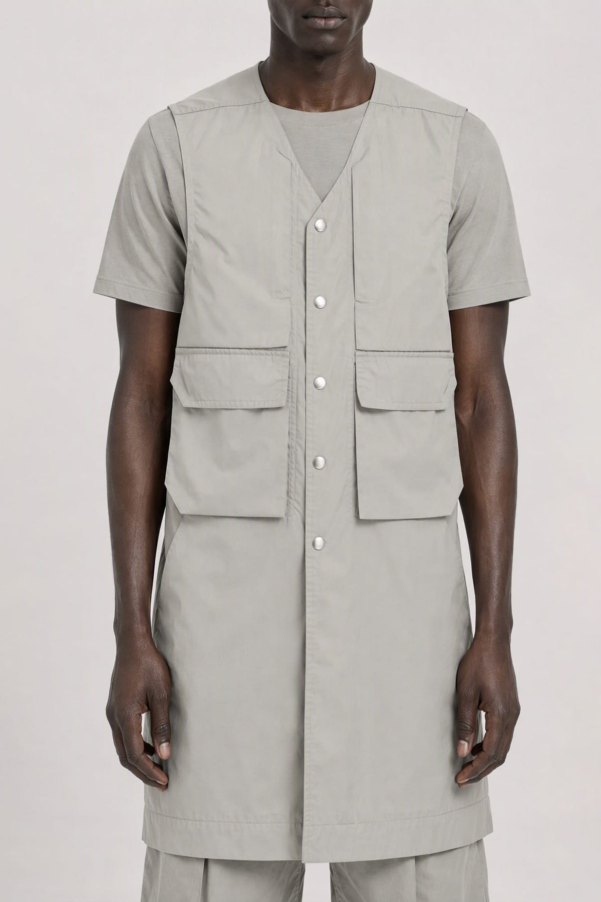 Rick Owens Mens Simplified Blixa Vest in Dark Pearl