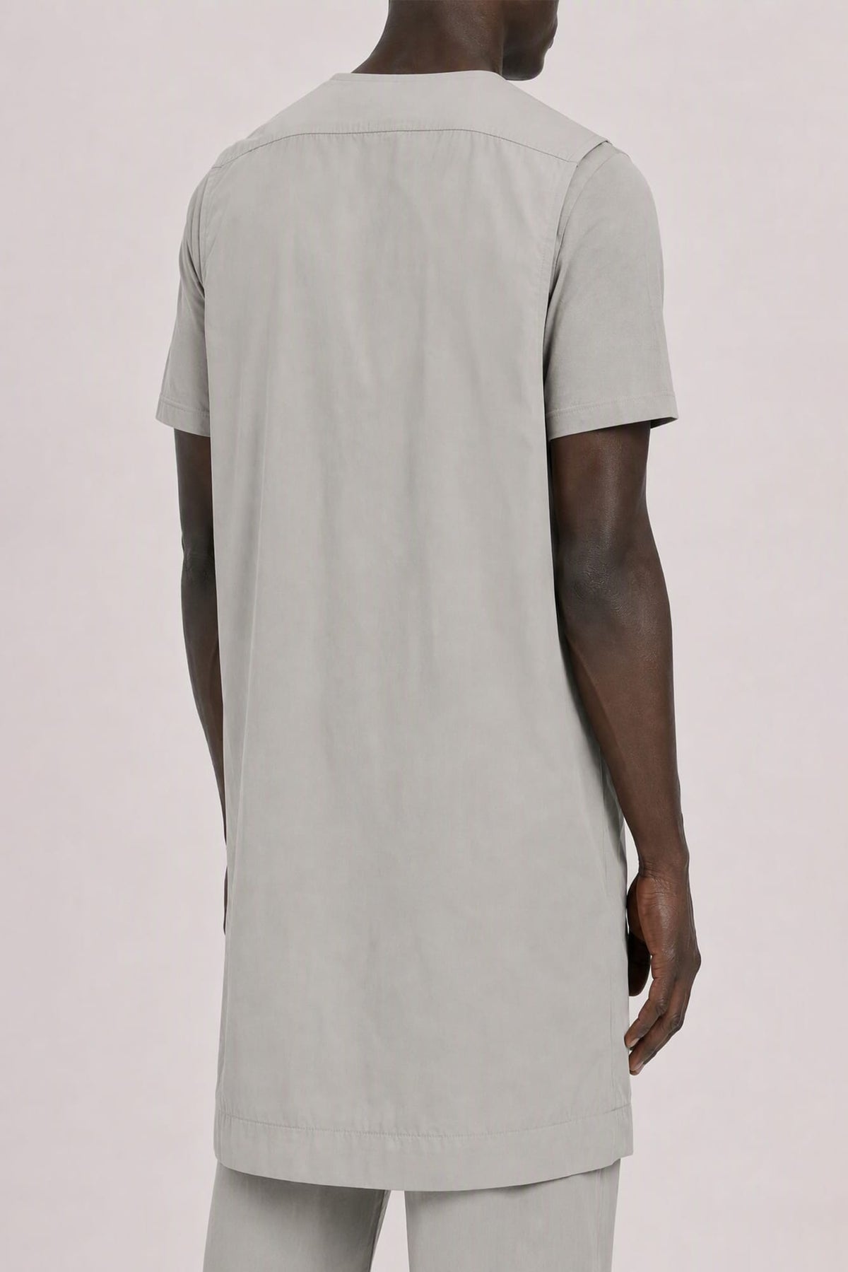 Rick Owens Mens Simplified Blixa Vest in Dark Pearl back