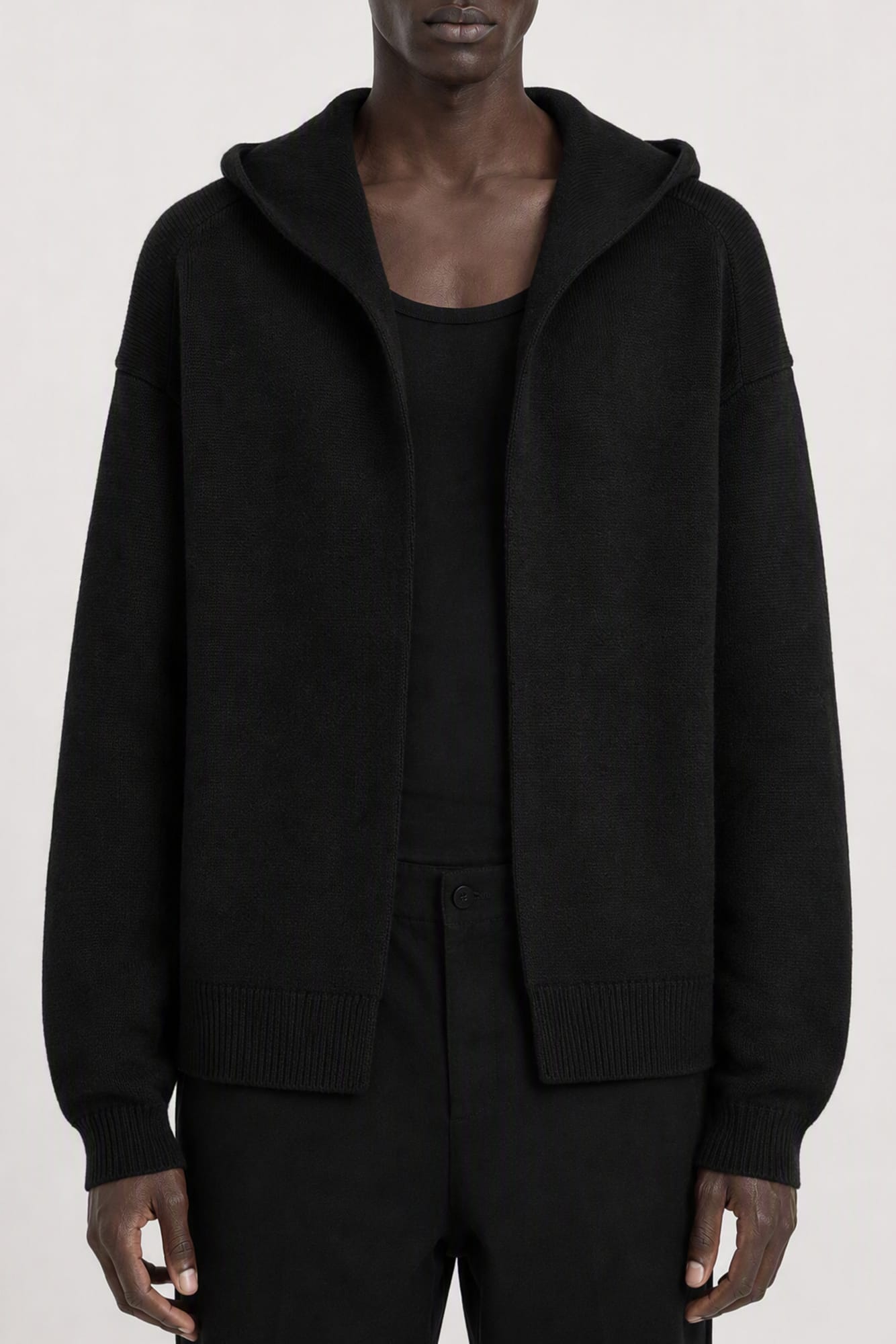 Rick Owens Mens Hoodie Robe in Black