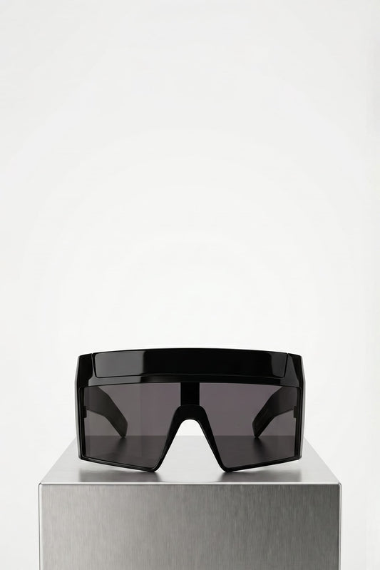 Rick Owens Rev Shiny Sunglasses in Black