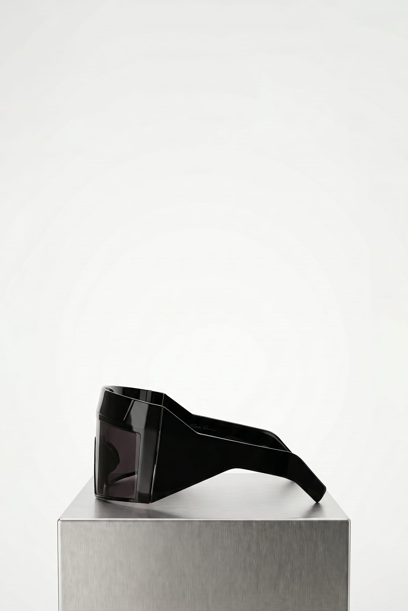 Rick Owens Rev Shiny Sunglasses in Black side 2