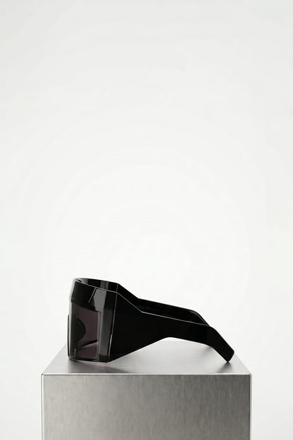 Rick Owens Rev Shiny Sunglasses in Black side 2