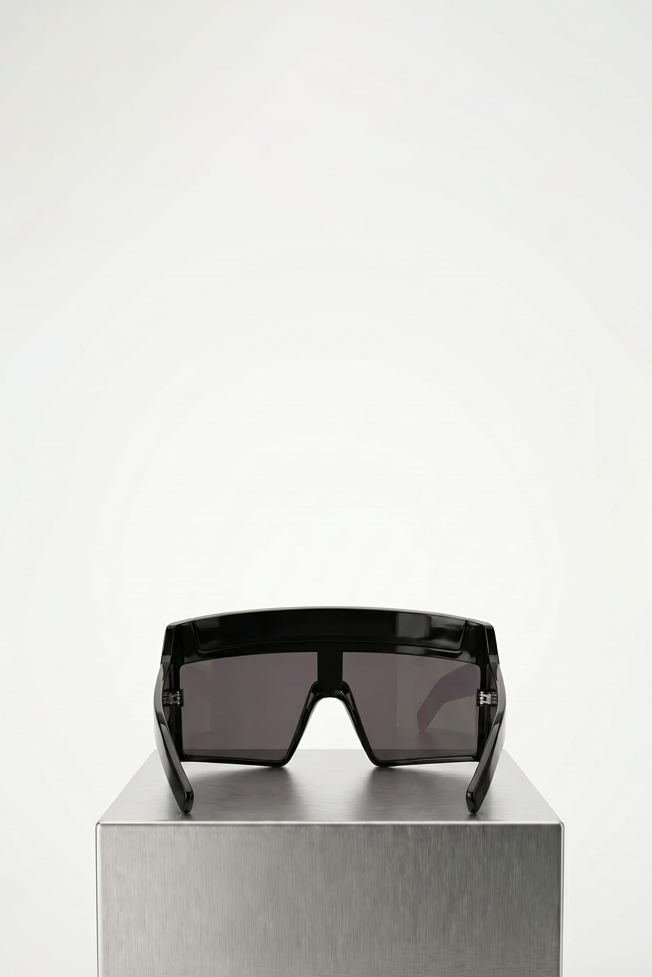 Rick Owens Rev Shiny Sunglasses in Black back