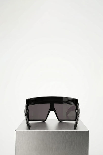 Rick Owens Rev Shiny Sunglasses in Black back