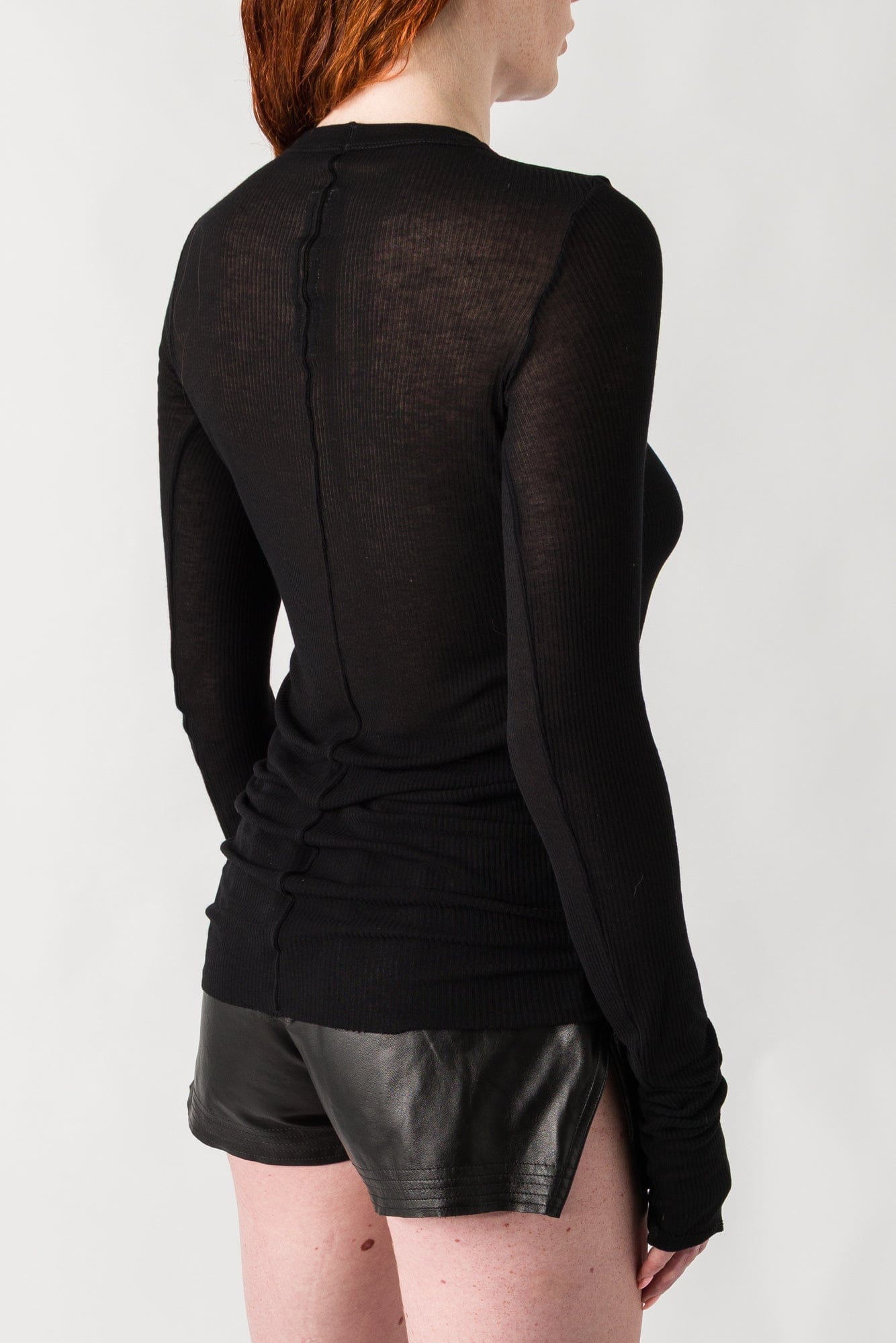 Rick Owens Rib LS T-Shirt in Black