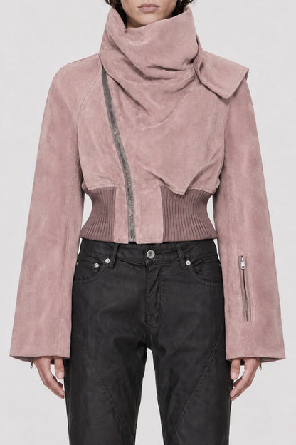 Rick Owens Scarf Flight Bomber in Grape