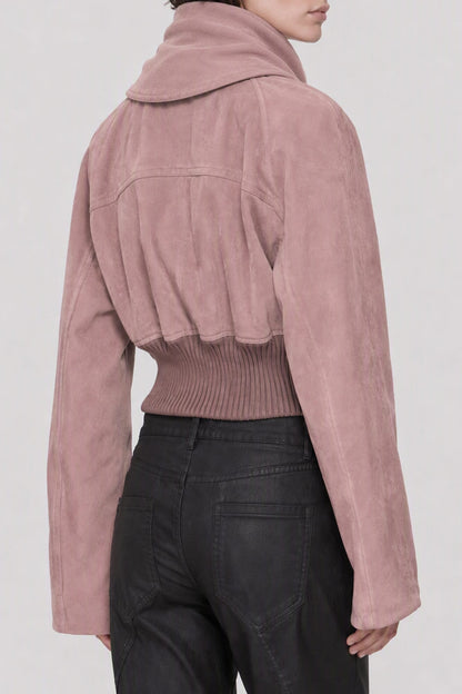 Rick Owens Scarf Flight Bomber in Grape back
