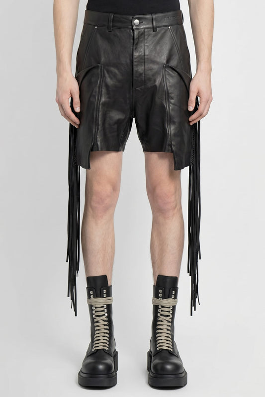 Rick Owens Shorts with Fringe Detailing in Black