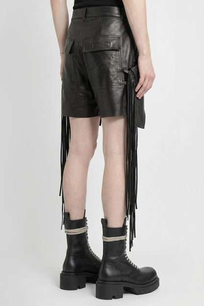 Rick Owens Shorts with Fringe Detailing in Black back