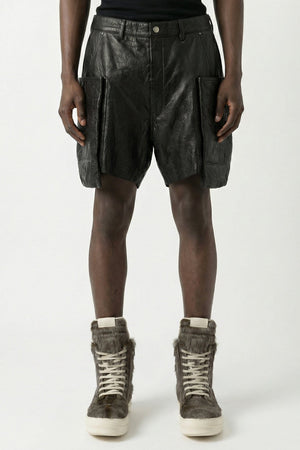 Rick Owens Stefan Cargo Shorts in Pelle SS26