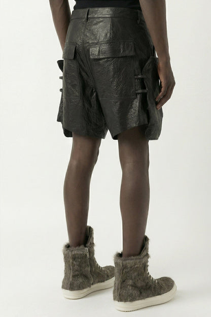 Rick Owens Stefan Cargo Shorts in Pelle SS26 back