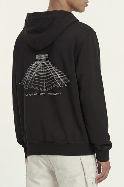 Rick Owens T-Shirt Hoodie in Black back