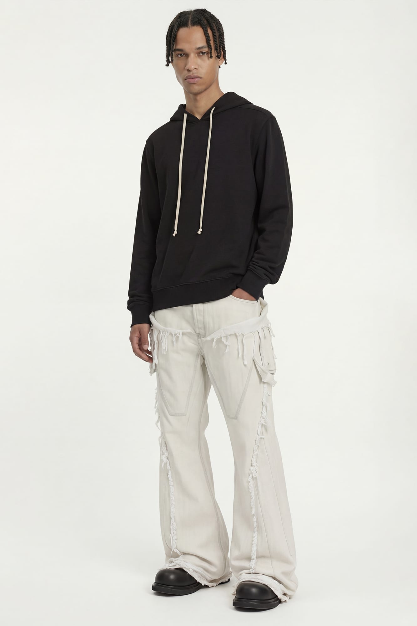 Rick Owens T-Shirt Hoodie in Black full look