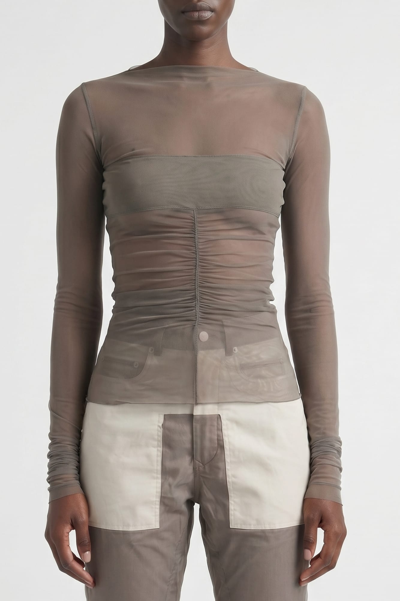 Rick Owens Temple Bandeau Top in Dust