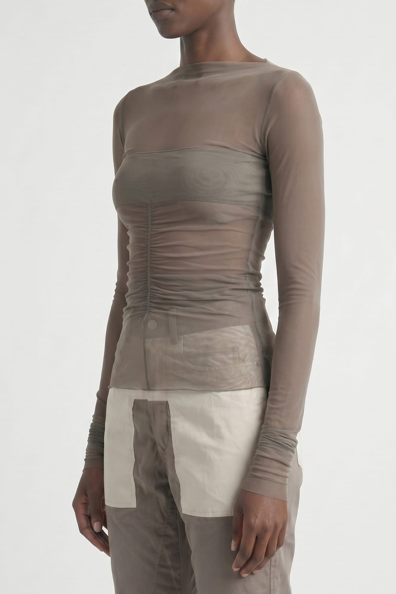 Rick Owens Temple Bandeau Top in Dust