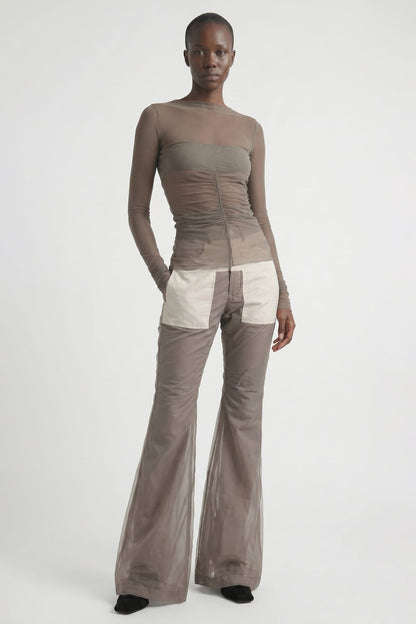 Rick Owens Temple Bandeau Top in Dust full look