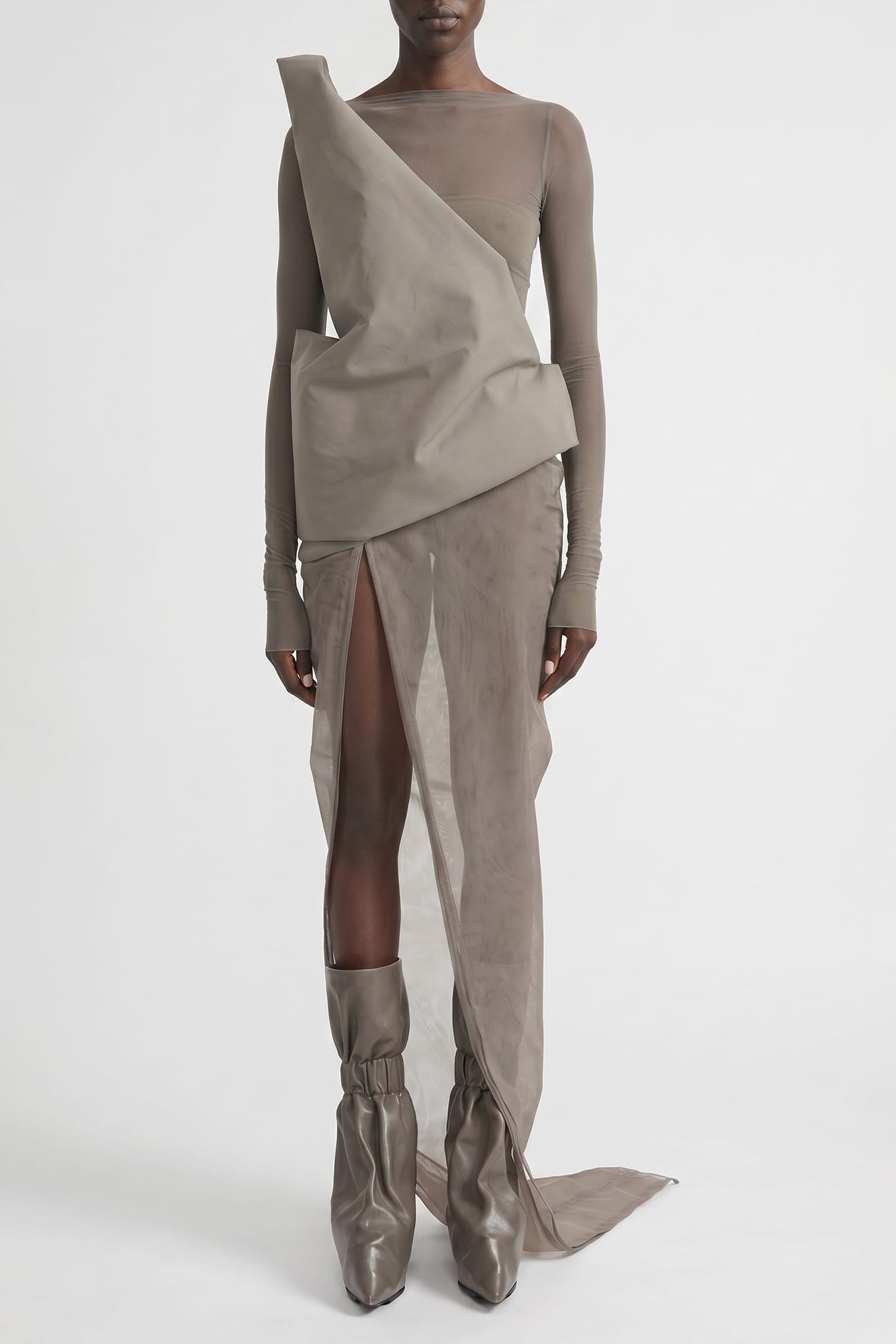 Rick Owens Temple Draped Skirt in Dust