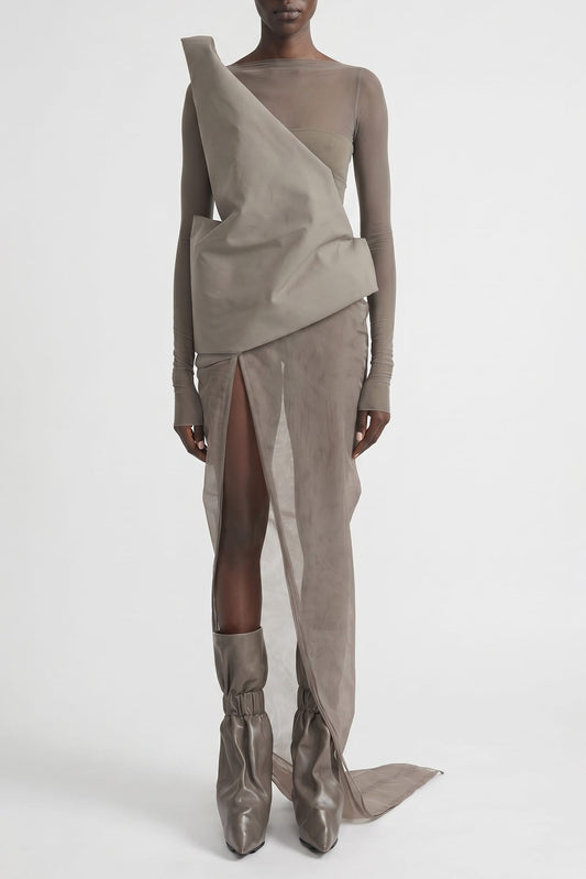 Rick Owens Temple Draped Skirt in Dust