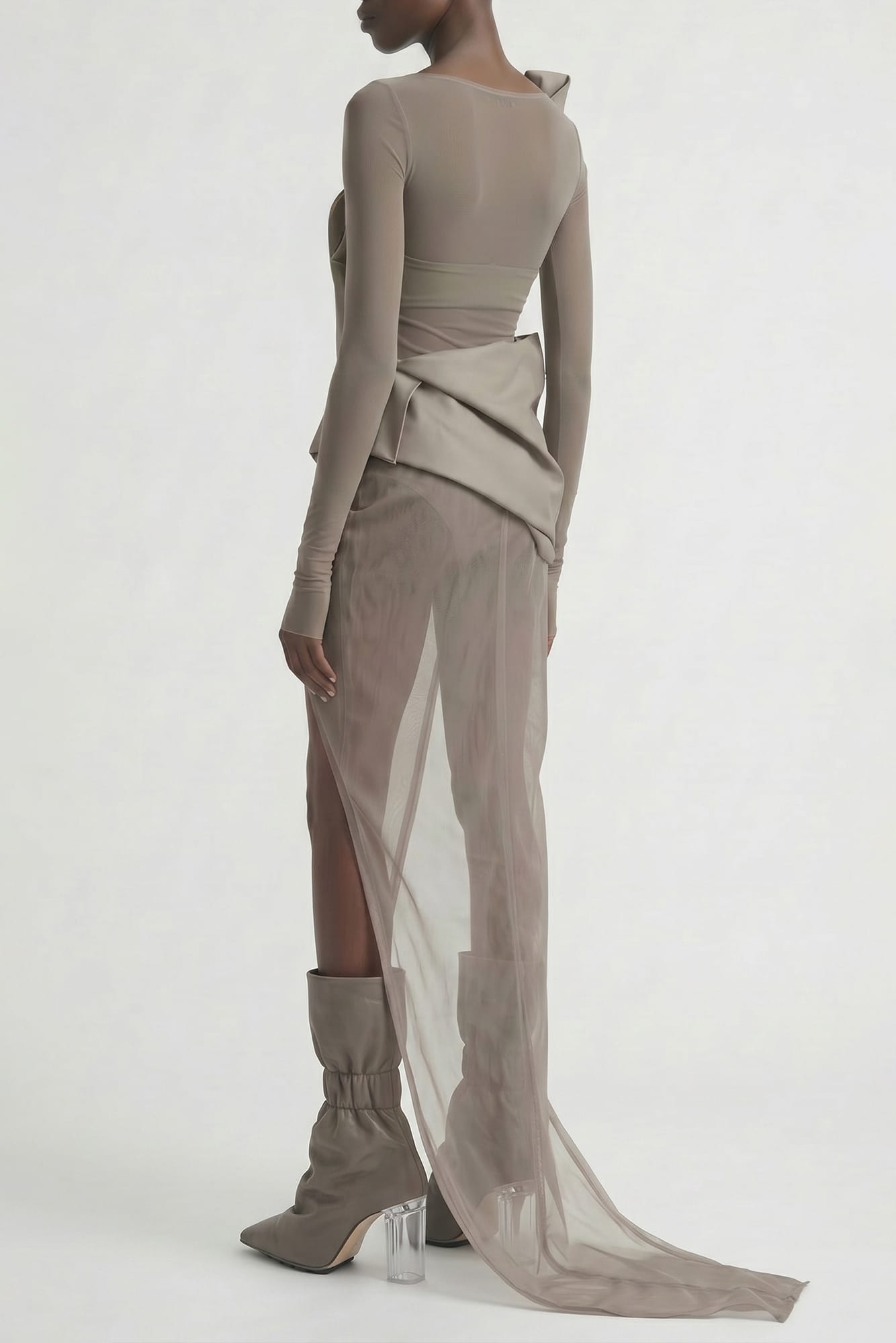 Rick Owens Temple Draped Skirt in Dust