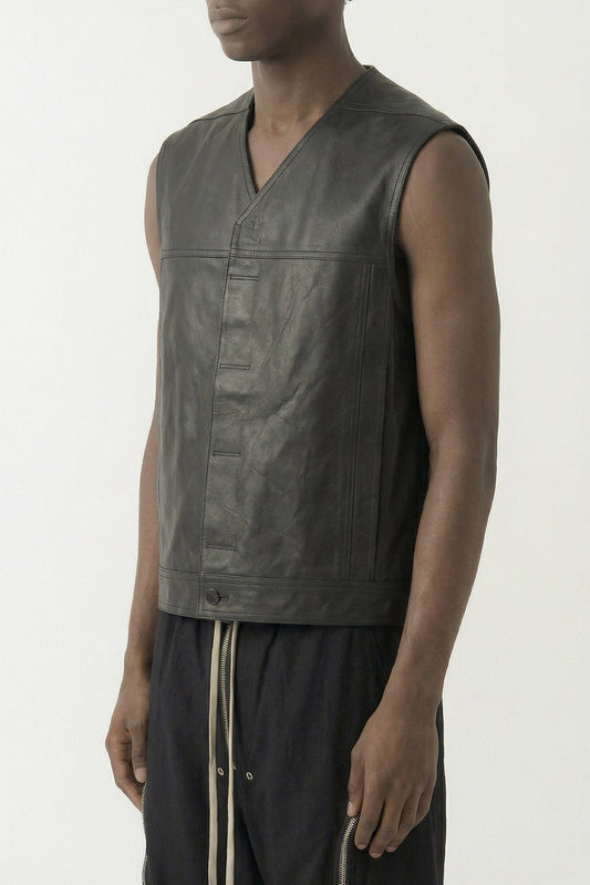 Rick Owens Work Vest in Black SS26 side