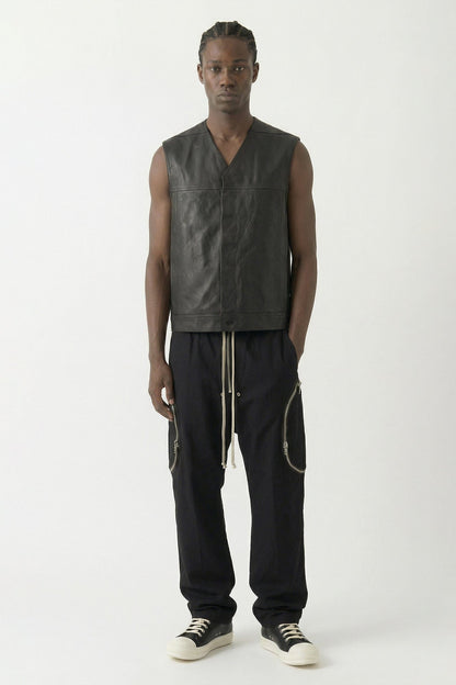 Rick Owens Work Vest in Black SS26 full look