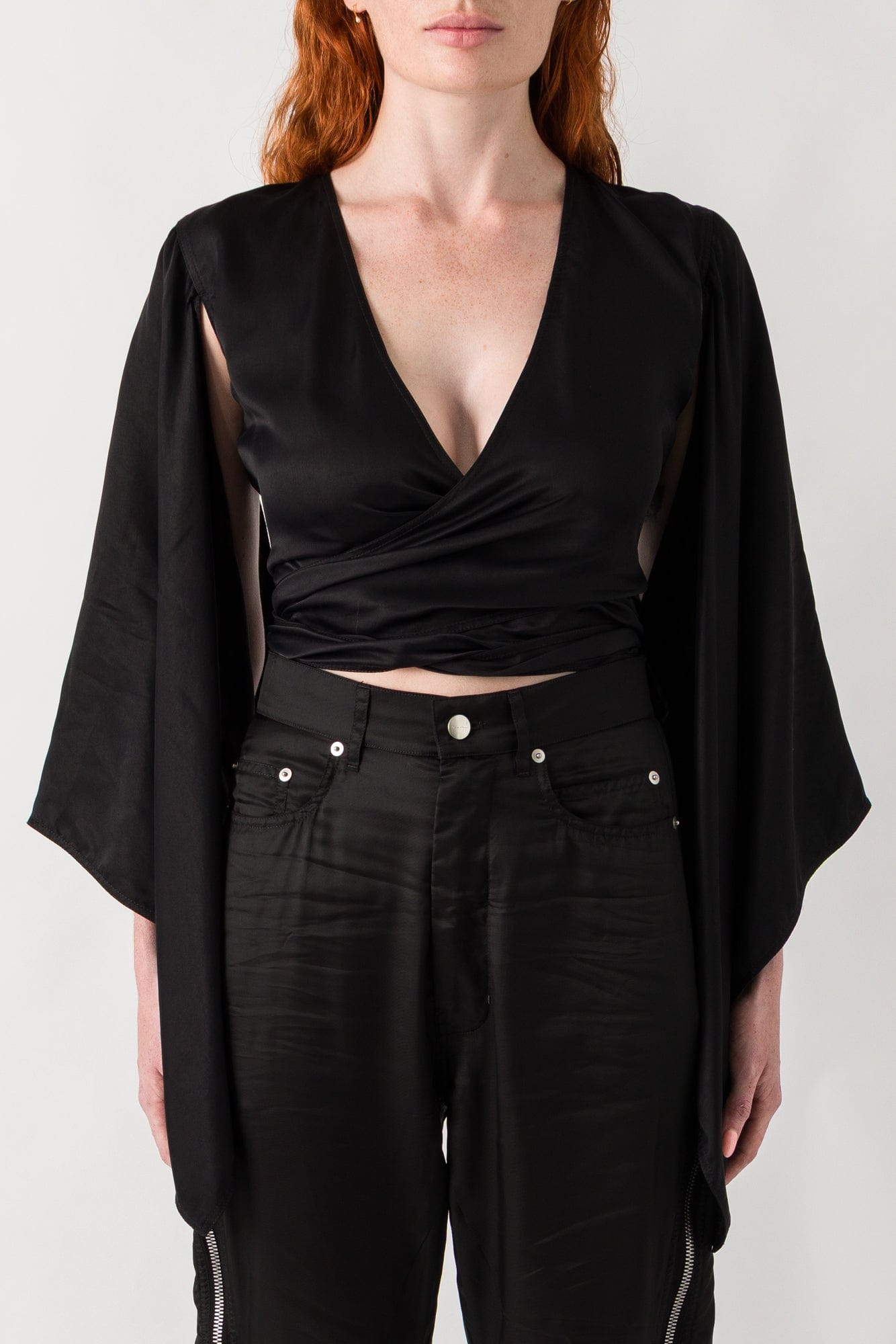 Rick Owens Wrap Top Flag Sleeve