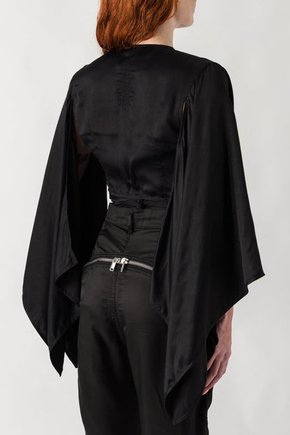 Rick Owens Wrap Top Flag Sleeve back