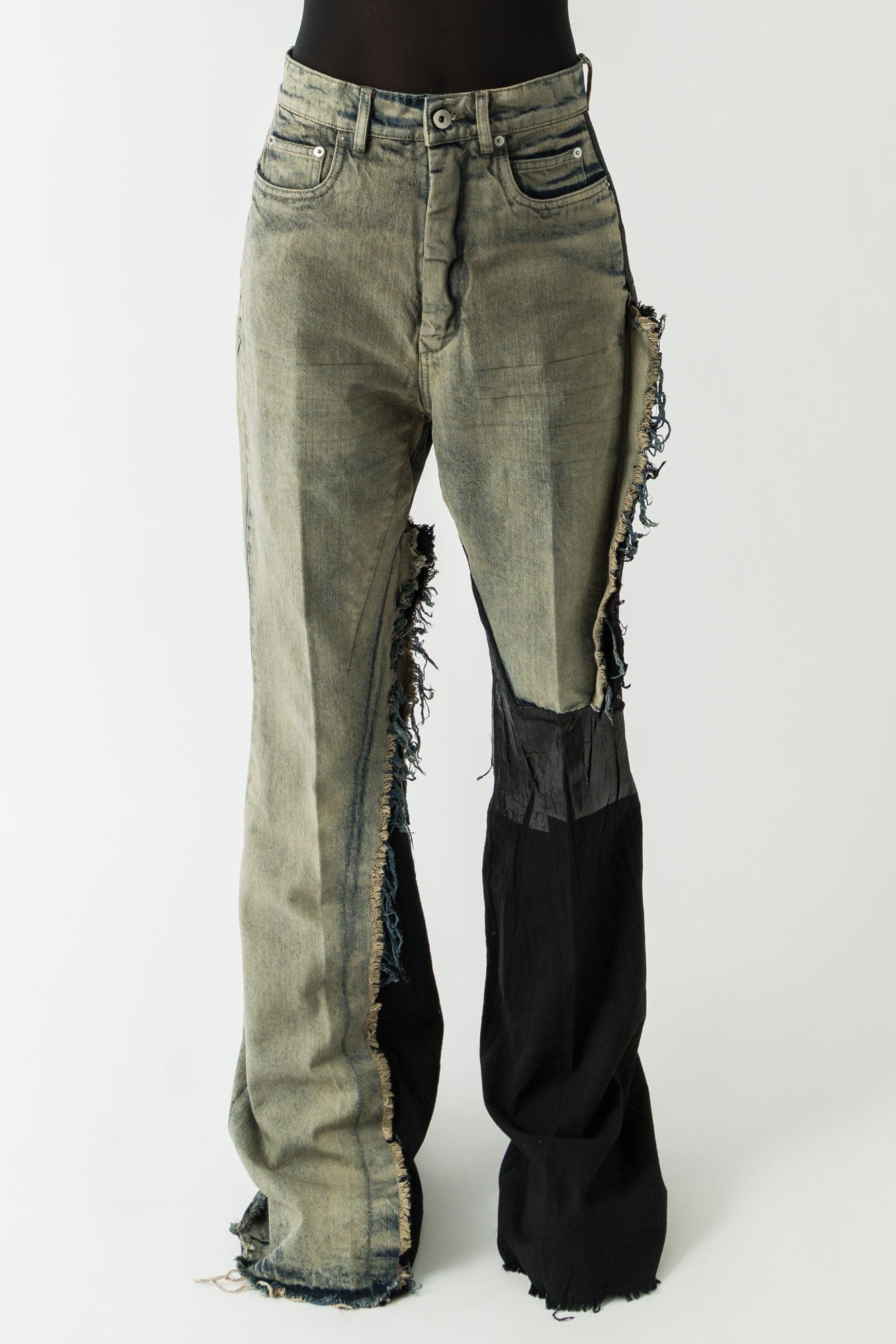 Rick Owens Bolan Bootcut in Reconstructed Black and Hustler