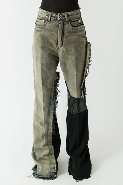 Rick Owens Bolan Bootcut in Reconstructed Black and Hustler