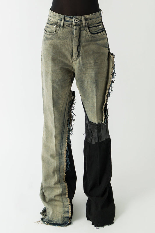 Rick Owens Bolan Bootcut in Reconstructed Black and Hustler