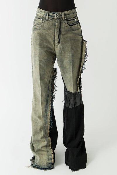 Rick Owens Bolan Bootcut in Reconstructed Black and Hustler