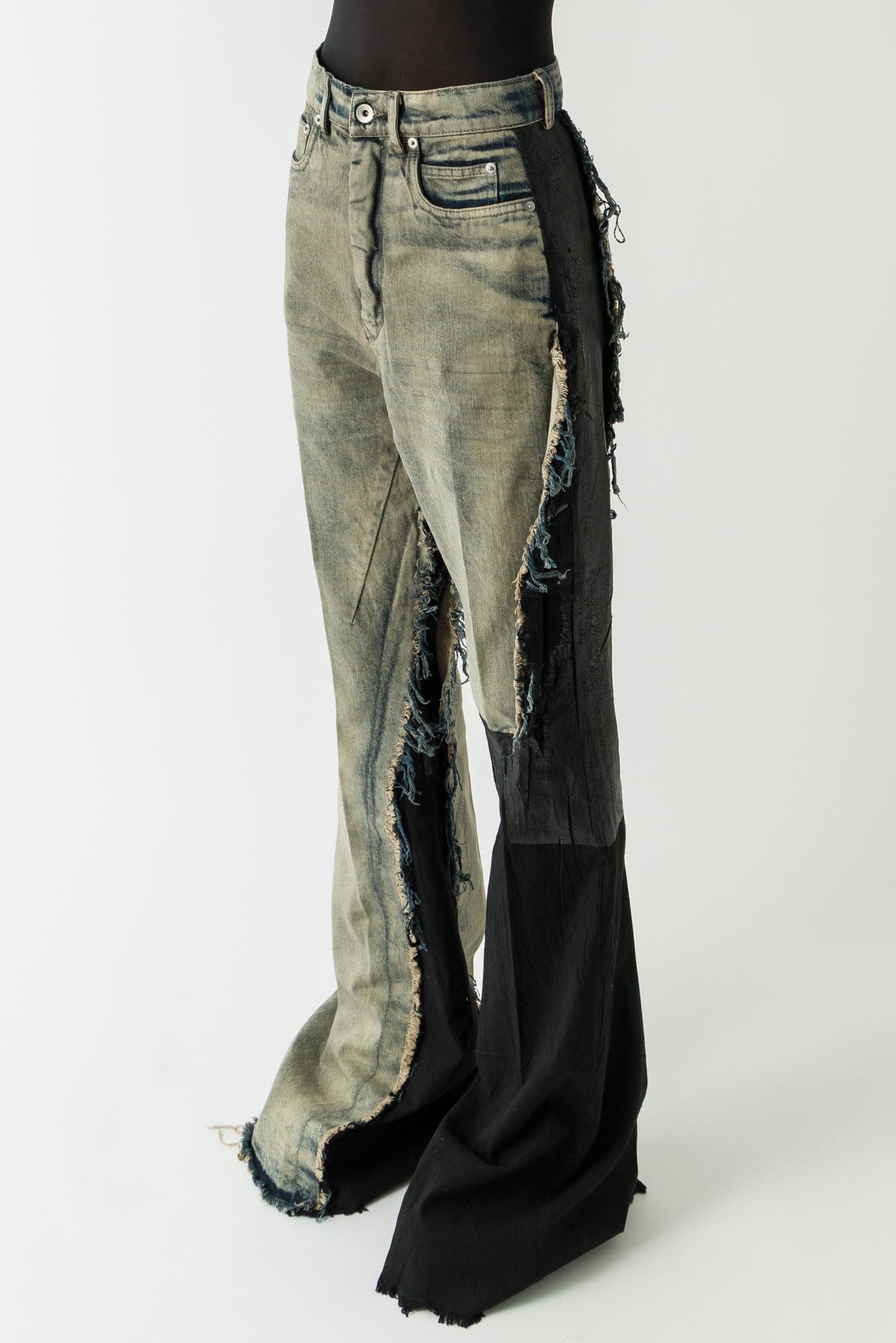 Rick Owens Bolan Bootcut in Reconstructed Black and Hustler side