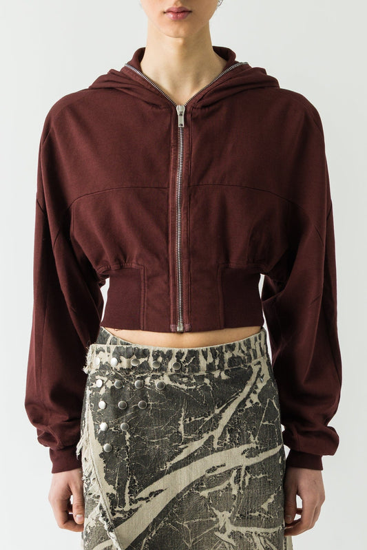 Rick Owens DRKSHDW Collage Gimp Hoodie in Scab