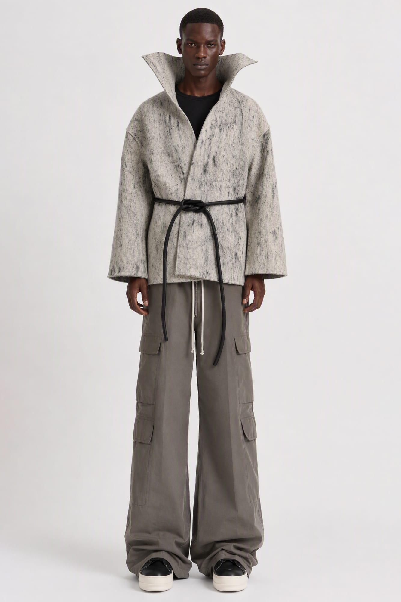 Rick Owens Felt Dracucollar full look