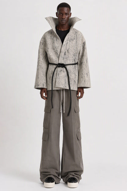Rick Owens Felt Dracucollar full look