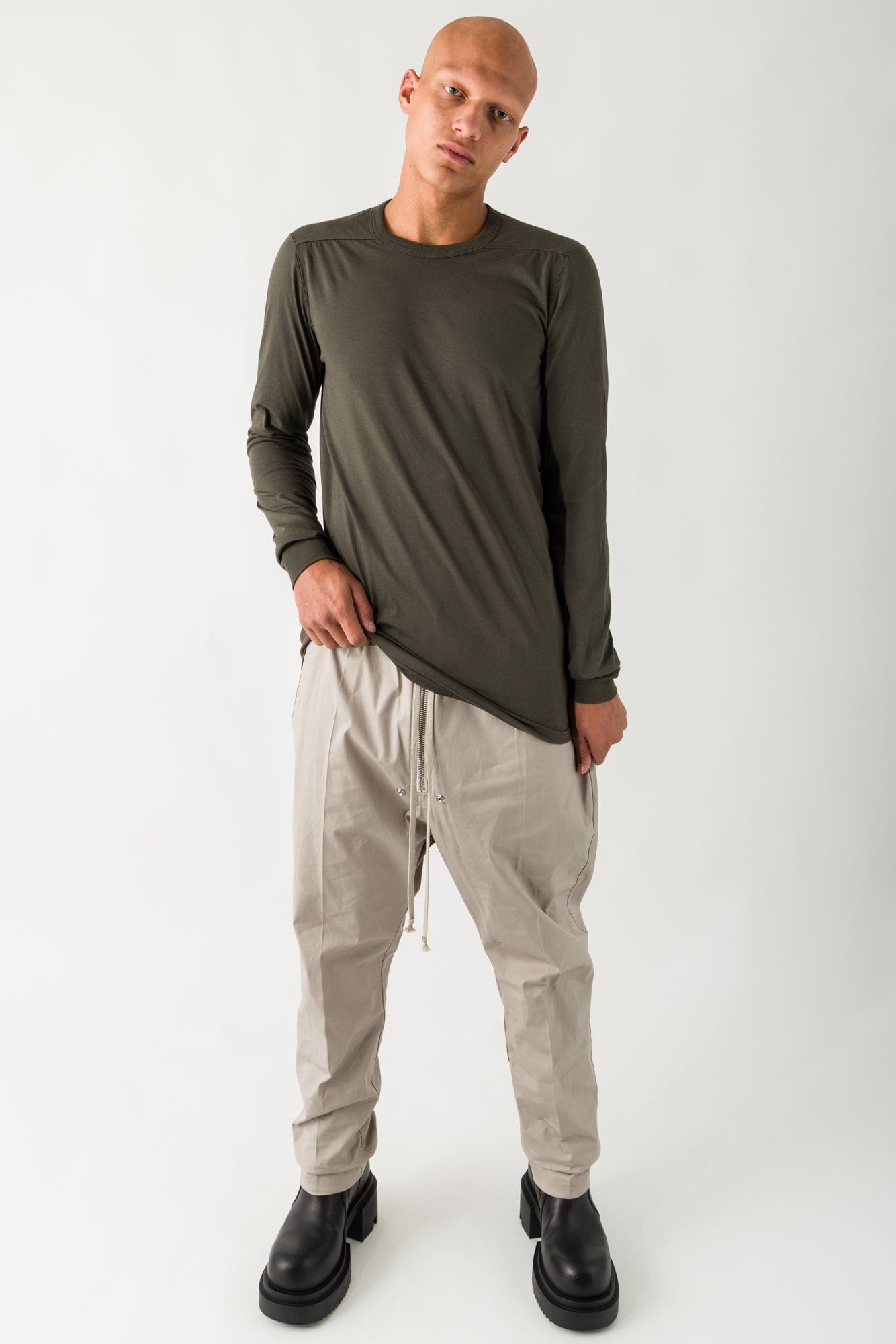 Rick Owens Level Longsleeve T in Bosco