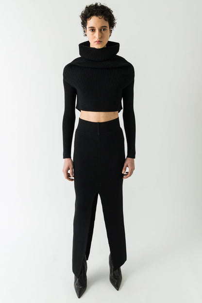 Rick Owens LS Cowl in Black full look