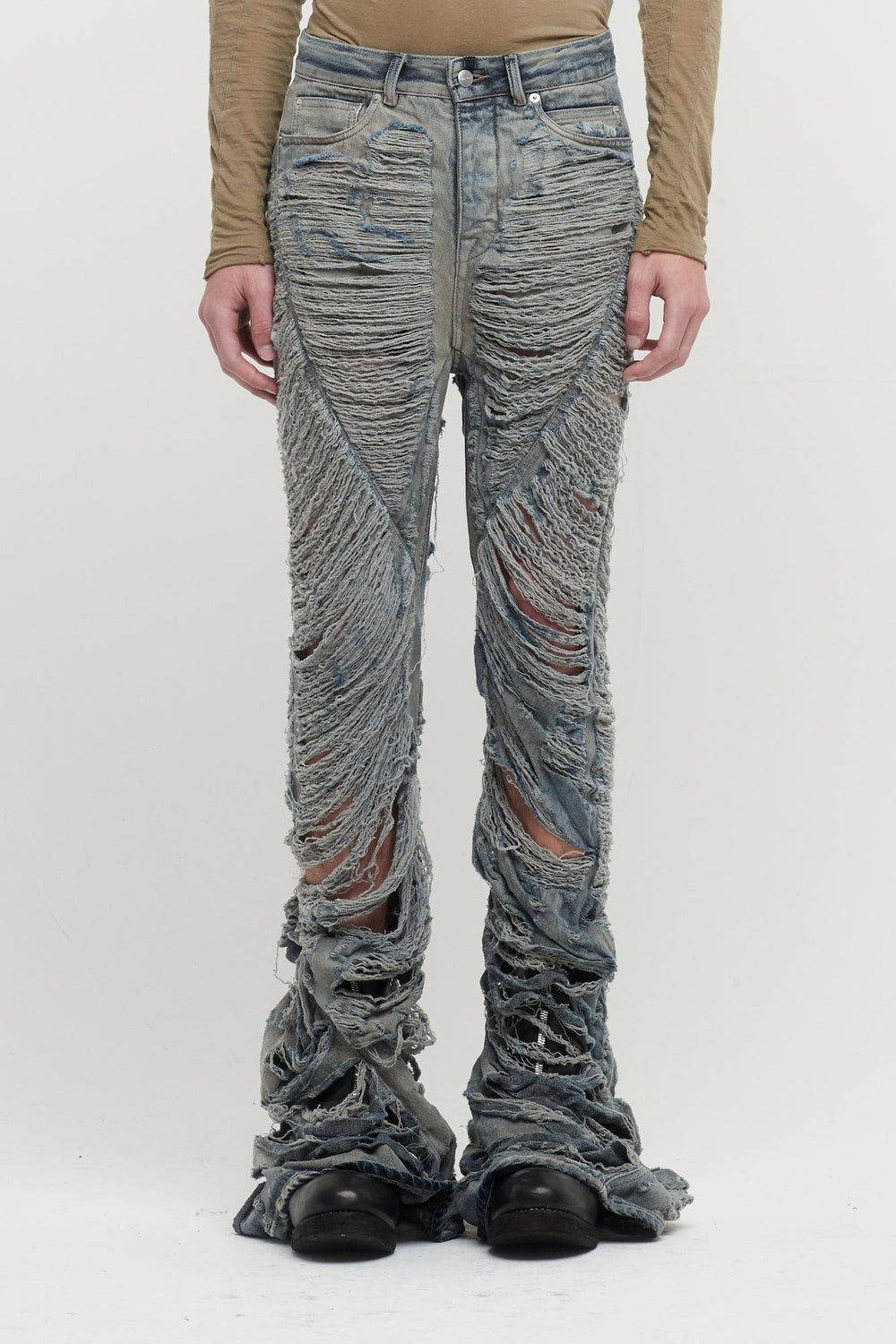 Rick Owens Bias bootcut Jeans in Shredded Hustler Blue – Antidote Fashion  and Lifestyle