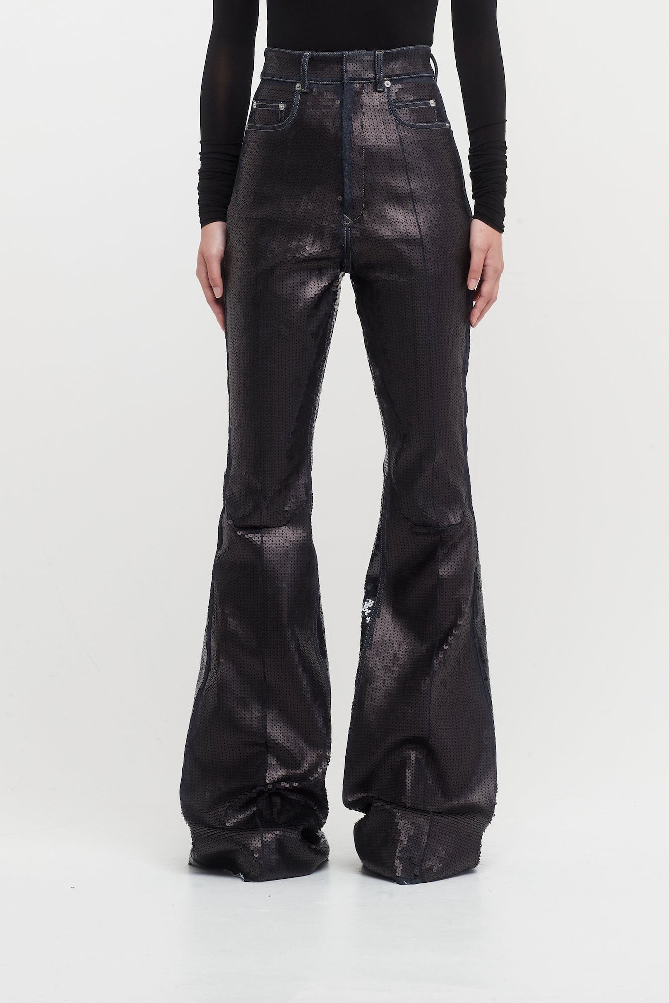 RICK OWENS Bolan leather flared pants