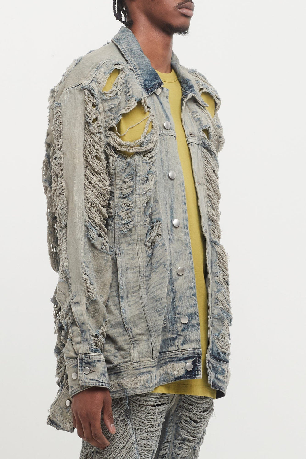 Rick Owens DRKSHDW Bleached-Denim Shirt Jacket