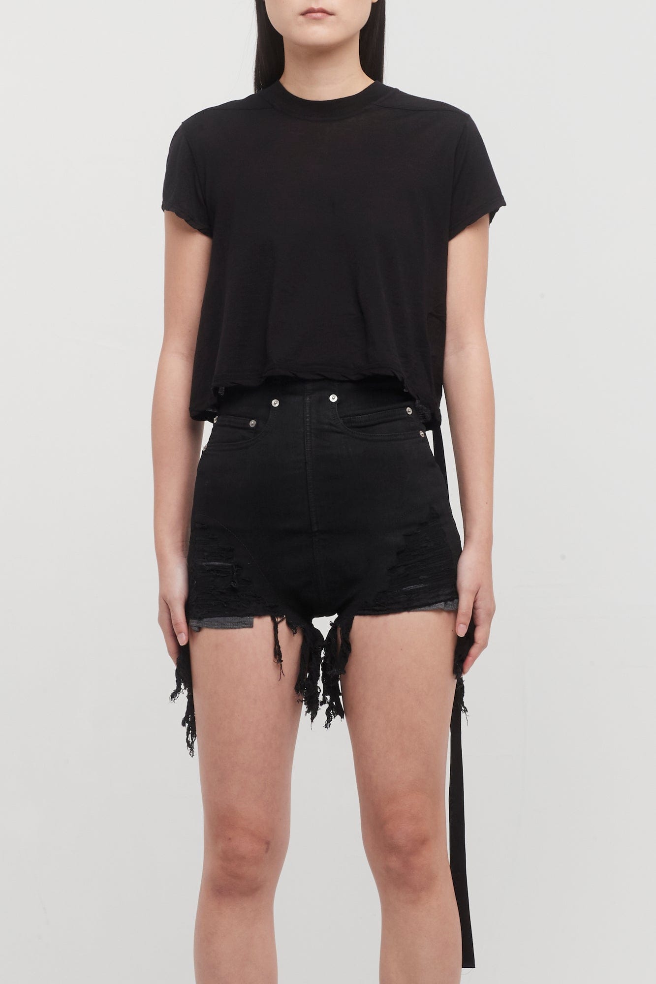 Rick Owens DRKSHDW Cropped Small Level T in Black