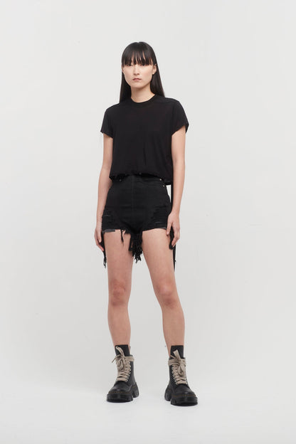 Rick Owens DRKSHDW Cropped Small Level T in Black full look