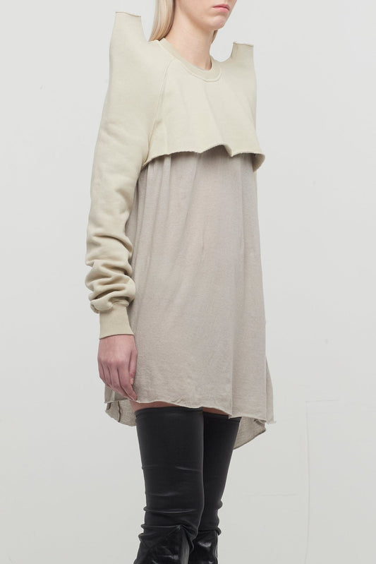 Rick Owens DRKSHDW Cropped Tecsweat in Pearl side