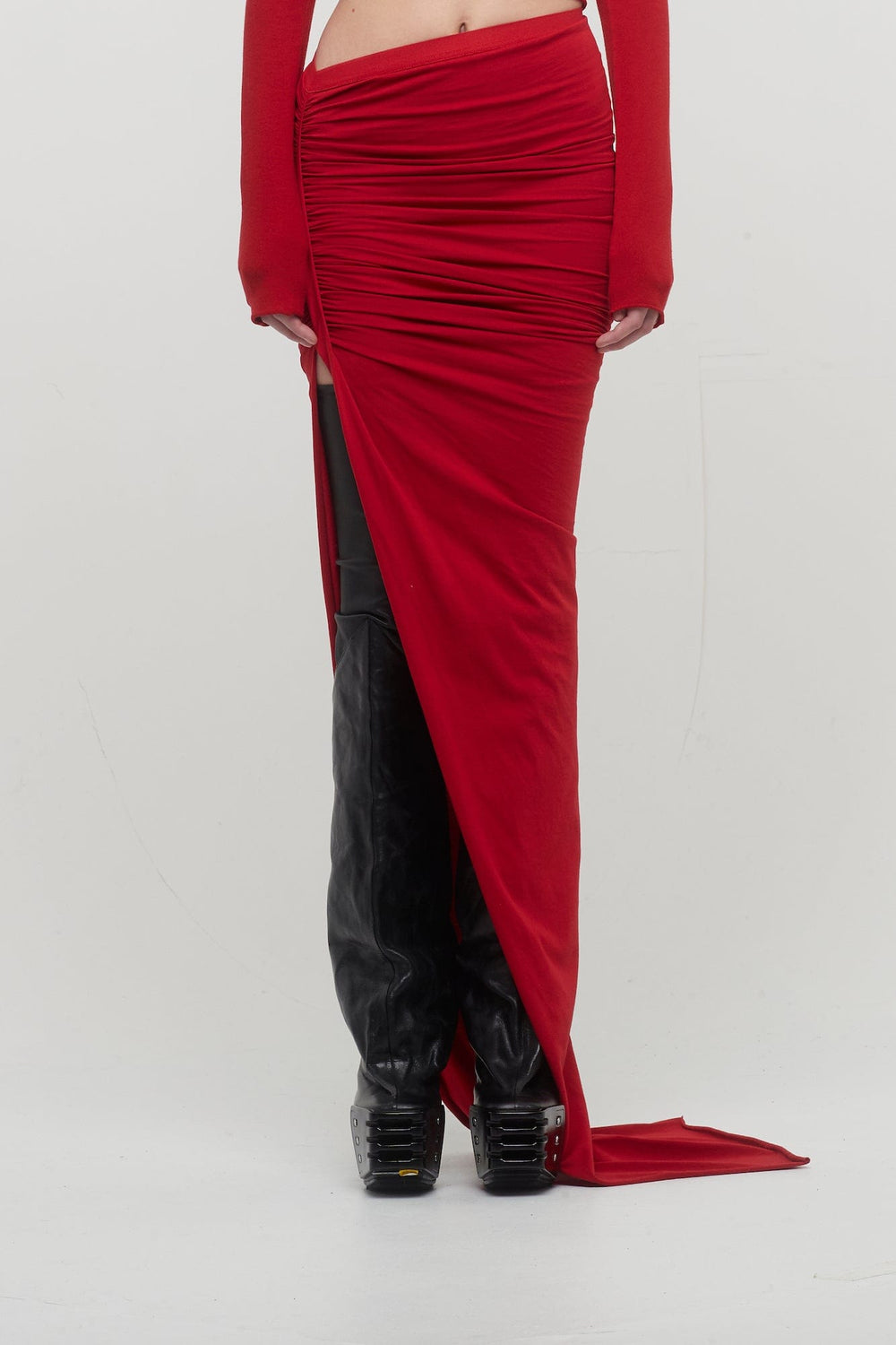 Rick Owens Red Edfu Maxi Skirt