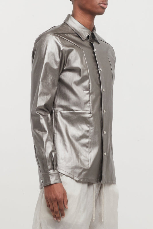 Rick Owens Fogpocket Outershirt in Gun Metal side