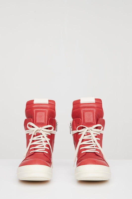 Rick Owens Geobasket in Cardinal Red front