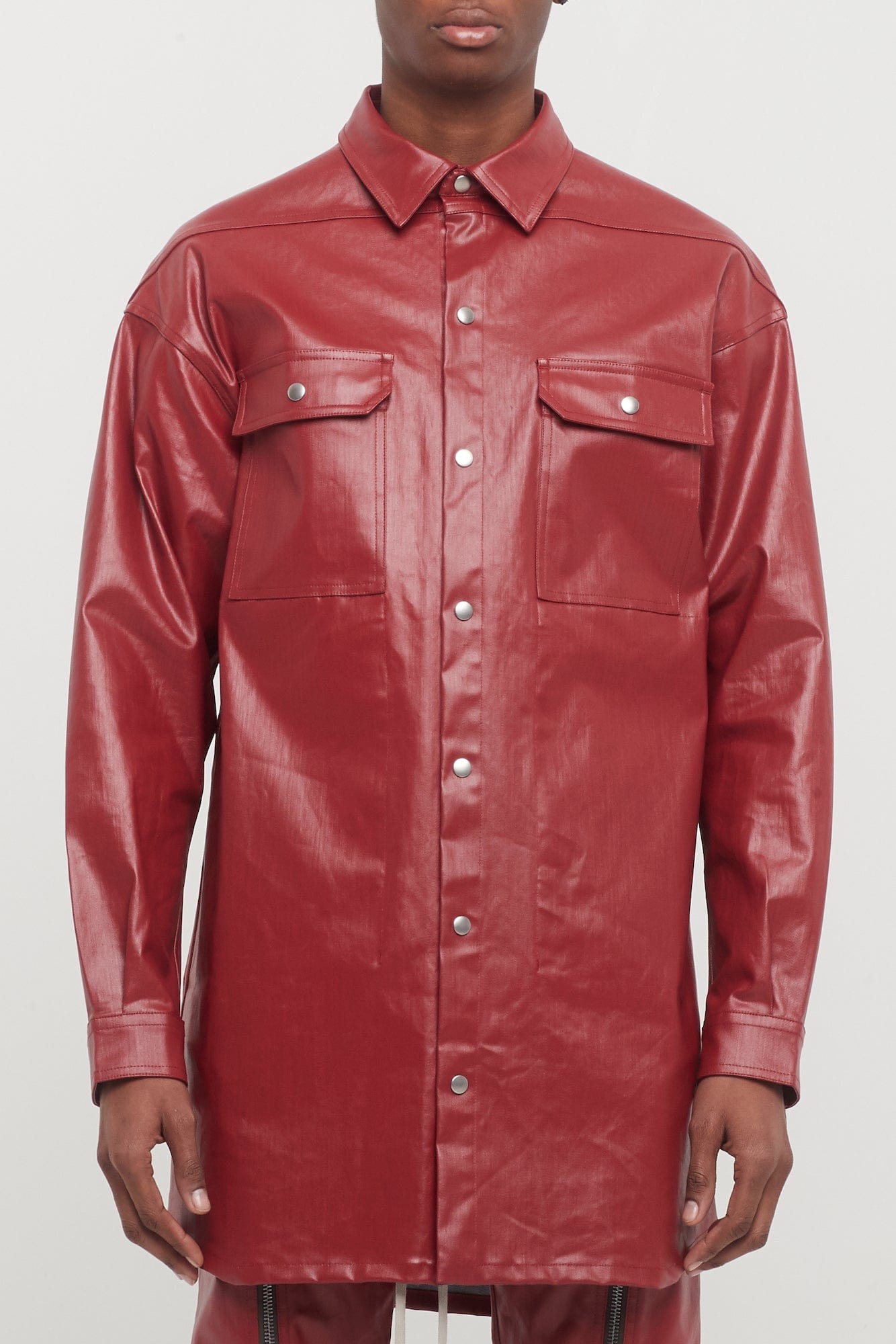 Rick Owens Oversized Outershirt in Cardinal Red