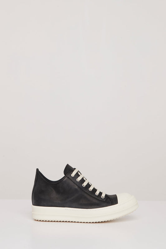 Rick Owens Womens Ramone Low Sneak in Black